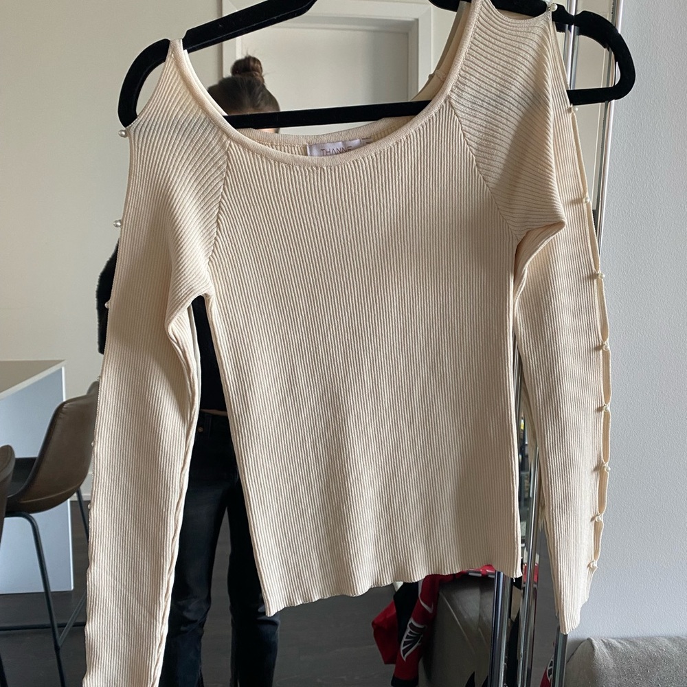 Verge Girl cream long sleeve with pearl detailing